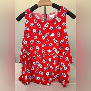 Xhilaration Red Floral Blouse